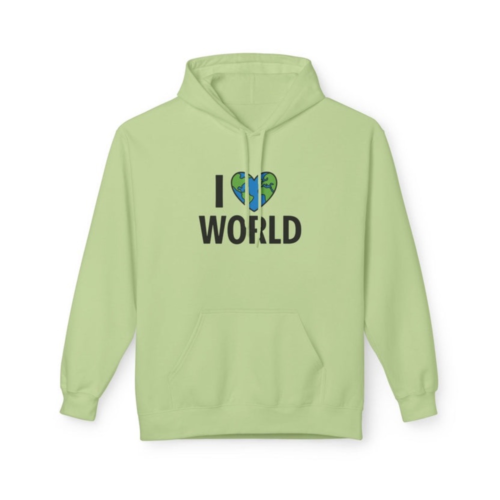 Green 'I Love World' Hoodie